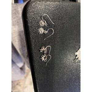 1 pair of Unicorn and 1 pair of Sun Dangle Earrings Sterling silver 925 Vintage